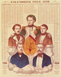 Kalender für 1849, der die Familie Bonaparte darstellt, 1849